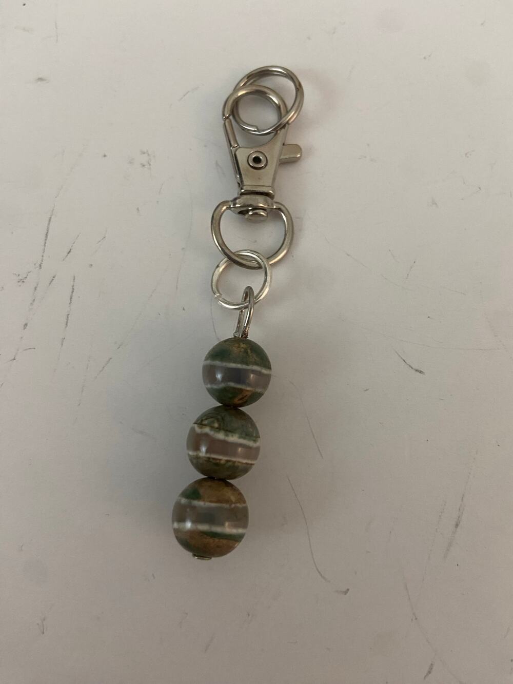 Handmade Tibetan Agate Stone Purse Charm Keyring
